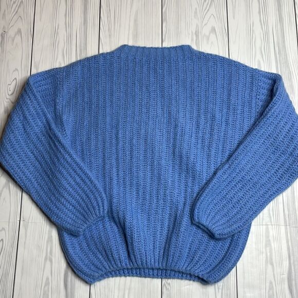 Paul Stewart Knit Ribbed Alpaca Oversized Sweater Blue Size 4 - Picture 11 of 11
